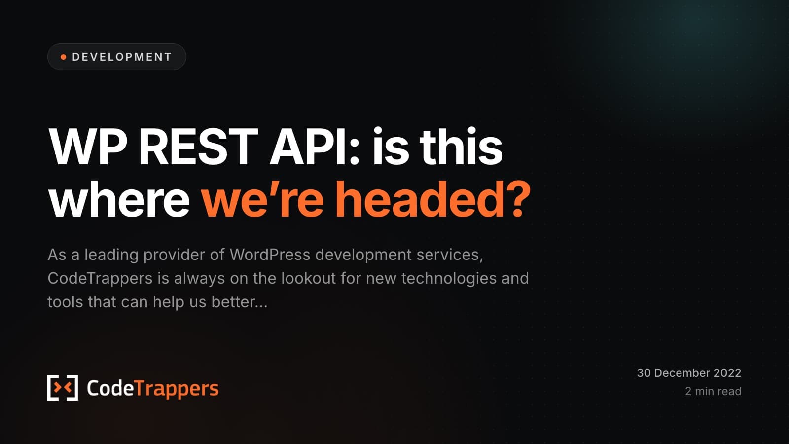 WP REST API: is this where we’re headed?