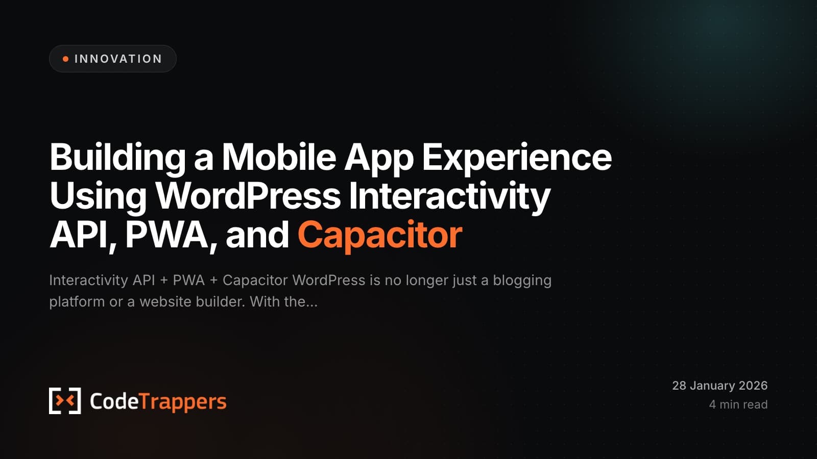 Building a Mobile App Experience Using WordPress Interactivity API, PWA, and Capacitor