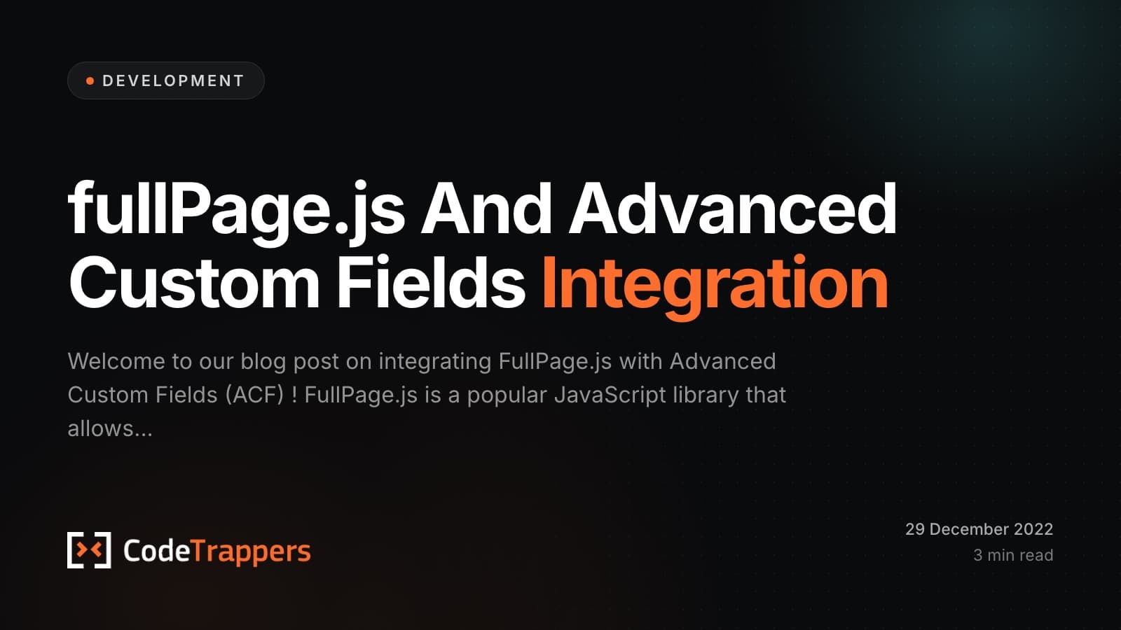 fullPage.js And Advanced Custom Fields Integration