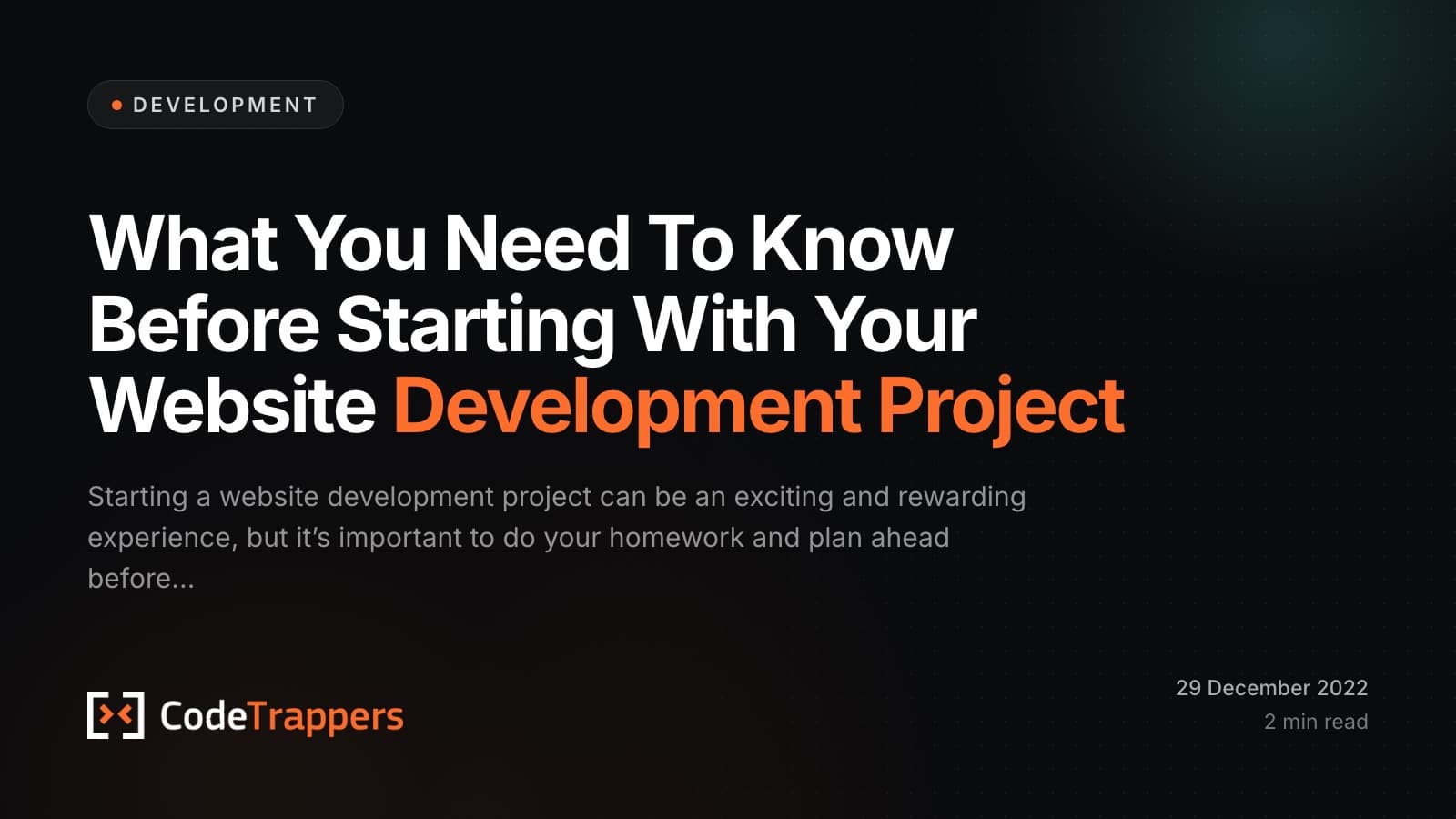 What You Need To Know Before Starting With Your Website Development Project