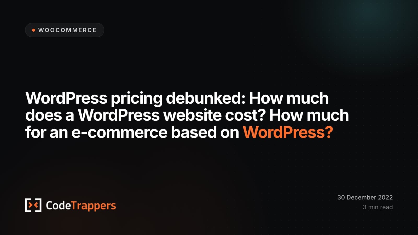 WordPress pricing debunked: How much does a WordPress website cost? How much for an e-commerce based on WordPress?