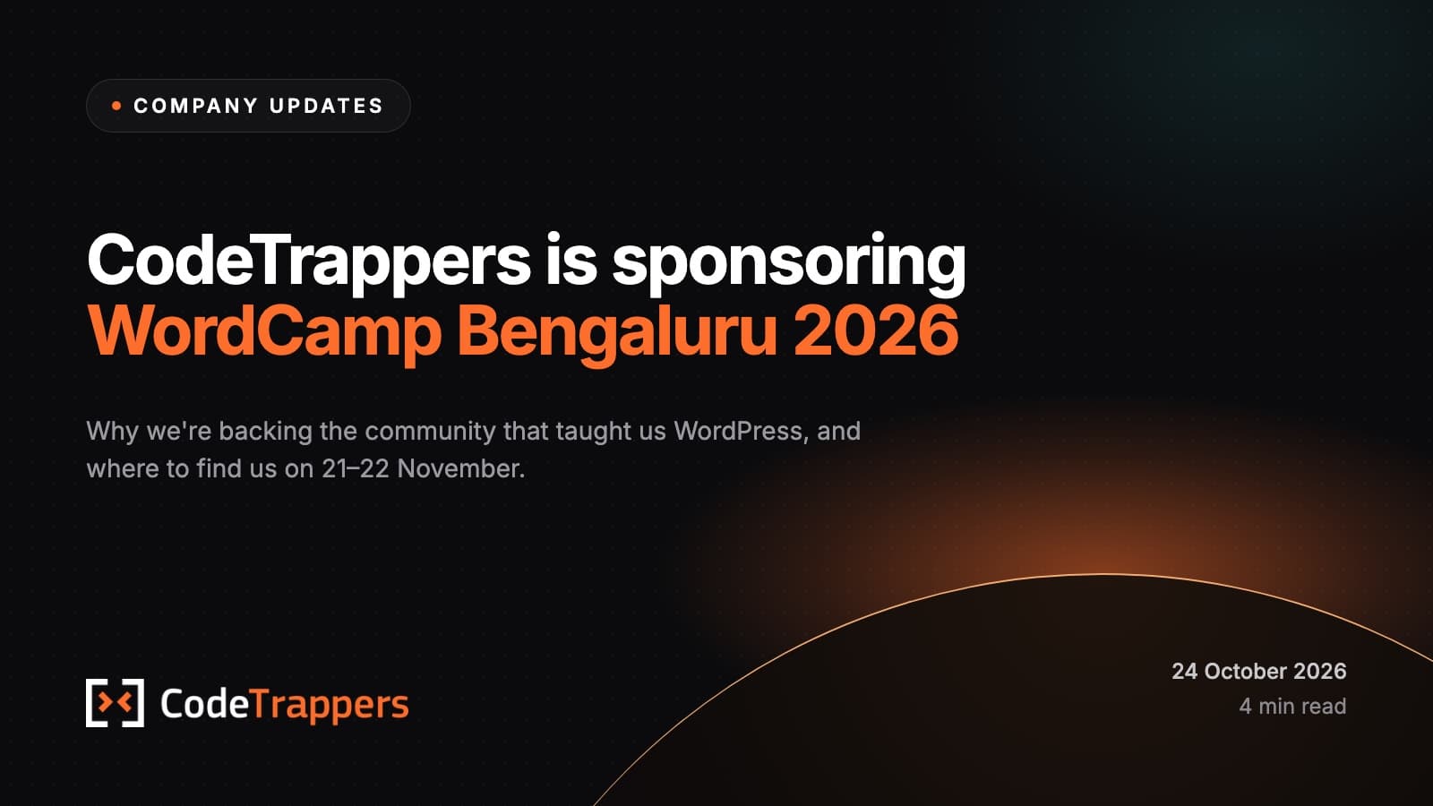 CodeTrappers is sponsoring WordCamp Bengaluru 2026